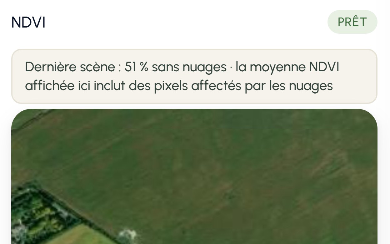 The NDVI card in French